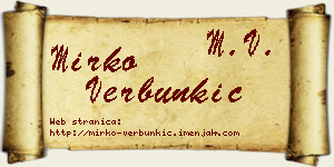 Mirko Verbunkić vizit kartica